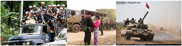 緬軍部隊向果敢進軍　緬軍妻子為丈夫送行　緬軍坦克