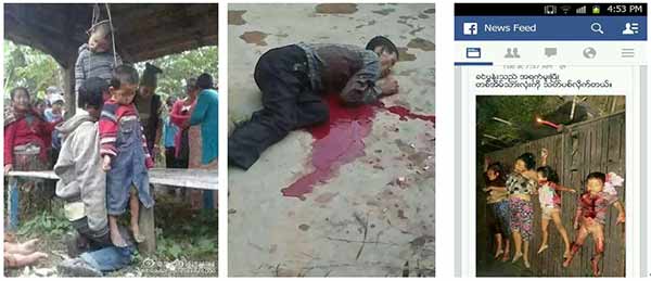 被緬軍吊死的果敢兒童放馬場白有根被緬軍槍殺　被緬軍吊死的果敢某村一家人